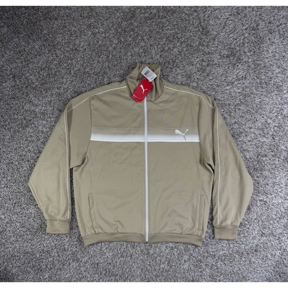 Vintage Y2K Puma Streaming Cat Track Jacket Beige Men's Size XL Retro